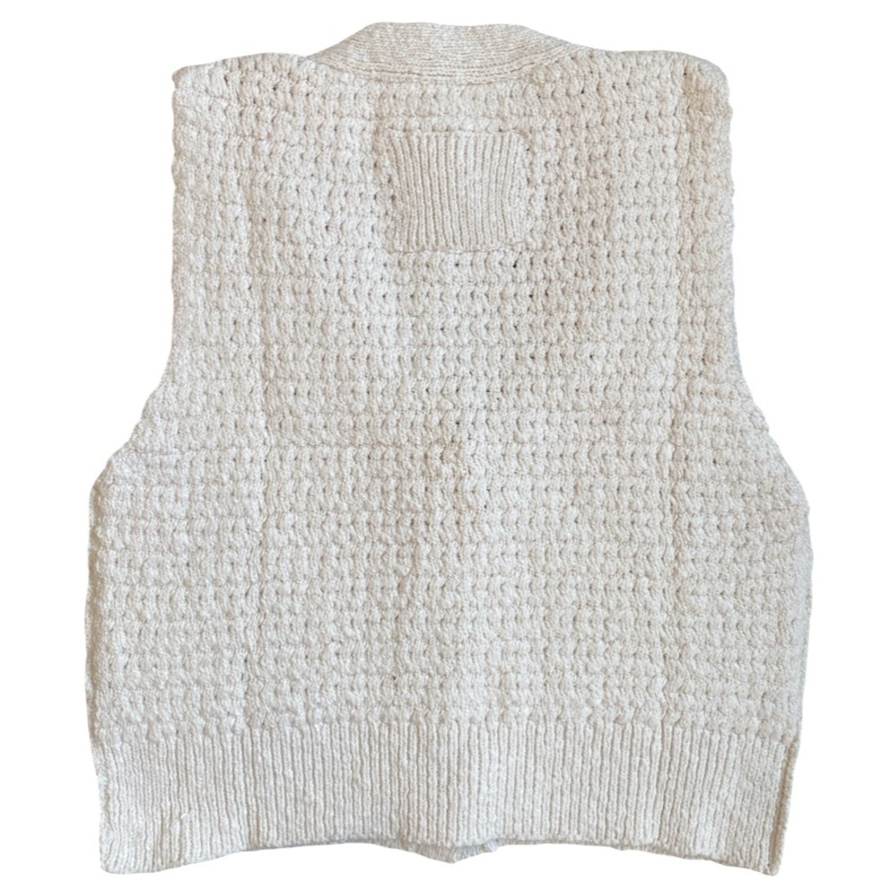Free People NWT We The Free Ava Cropped Sweater Vest In Sugar Straw Size M - Picture 12 of 17
